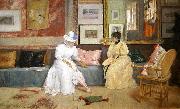 William Merritt Chase A Friendly Call. painting